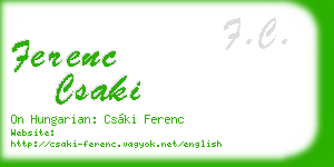 ferenc csaki business card